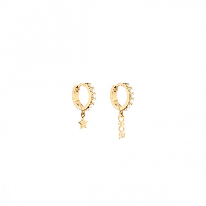 DIOR DIOR(R)EVOLUTION FAUX PEARL GOLD TONE EARRINGS E1458DVORS_D301