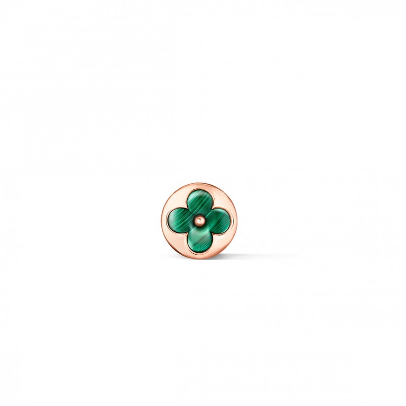 LOUIS VUITTON COLOR BLOSSOM BB SUN SINGLE STUD EARRING - WITH ROSE GOLD AND MALACHITE Q96673