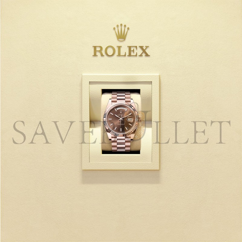 ROLEX DAY-DATE 40 OYSTER, 40 MM, EVEROSE GOLD WATCH 228235-0053