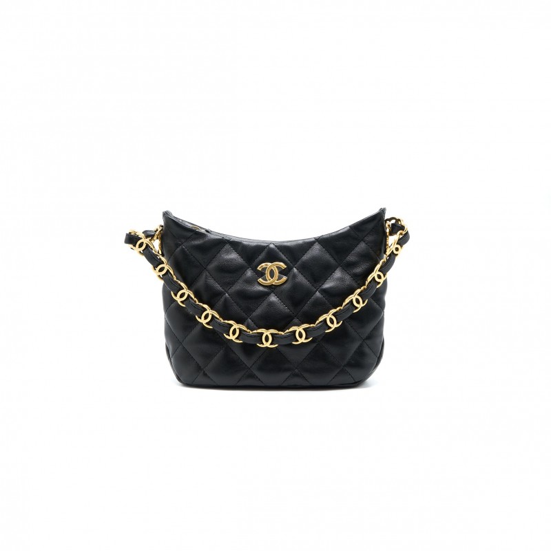 CHANEL MASTER HOBO SHOULDER BAG LAMBSKIN BLACK (24*17.5*6cm)