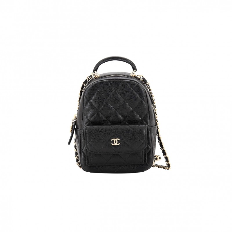 CHANEL MASTER CLASSIC CC CHAIN POCKET BACKPACK QUILTED CAVIAR MINI AP3753 (18*13*9cm)