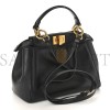 FENDI NAPPA MINI PEEKABOO ICONIC SATCHEL BLACK (23*17*11cm) FENDI NAPPA MINI PEEKABOO ICONIC SATCHEL BLACK (23*17*11cm)