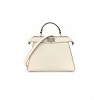 FENDI VITELLO GRANATO CAMOSCIO ELAPHE PYTHON PRINT MACRO STITCHINGS SMALL PEEKABOO I SEE U ICONIC SATCHEL WHITE ROCCIA (33*25*11cm) FENDI VITELLO GRANATO CAMOSCIO ELAPHE PYTHON PRINT MACRO STITCHINGS SMALL PEEKABOO I SEE U ICONIC SATCHEL WHITE ROCCIA (33*25*11cm)