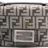 FENDI CHENILLE VITELLO SETA FF MIDI CHAIN BAGUETTE ANTHRACITE ASFALTO (22*13*6cm)