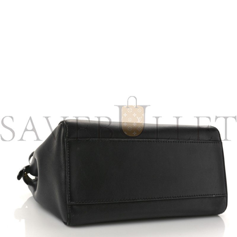 FENDI NAPPA MINI PEEKABOO ICONIC SATCHEL BLACK (23*17*11cm) FENDI NAPPA MINI PEEKABOO ICONIC SATCHEL BLACK (23*17*11cm)