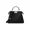 FENDI CUOIO ROMANO SELLERIA SMALL PEEKABOO I SEE U SATCHEL BLACK CAMEL SUNFLOWER (27*20*11cm) FENDI CUOIO ROMANO SELLERIA SMALL PEEKABOO I SEE U SATCHEL BLACK CAMEL SUNFLOWER (27*20*11cm)