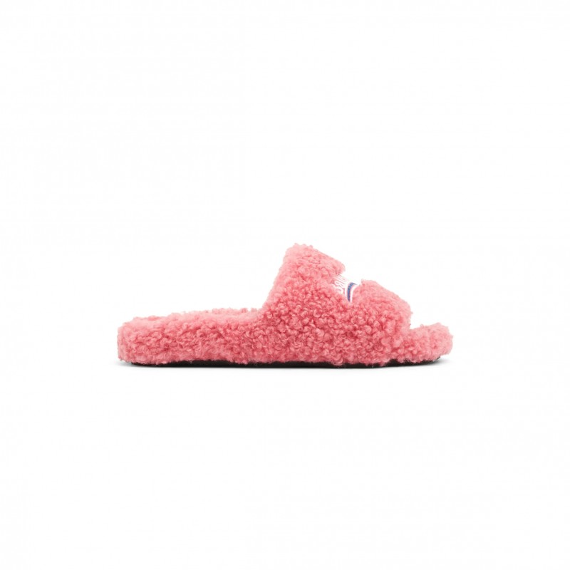 BALENCIAGA WOMEN'S FURRY SLIDE SANDAL 654261W2DO15596