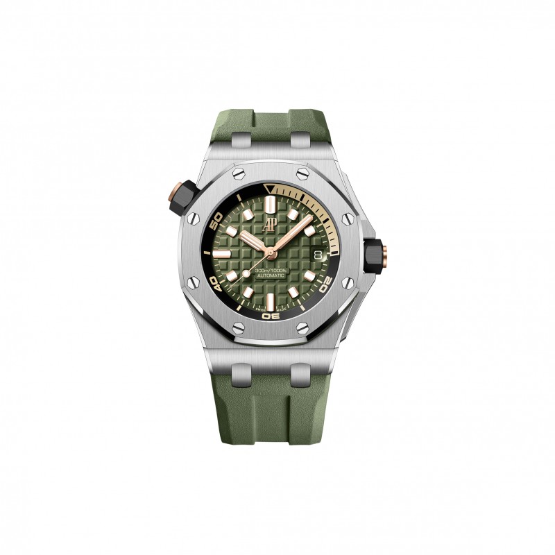 AUDEMARS PIGUET ROYAL OAK OFFSHORE 42 DIVER STAINLESS STEEL GREEN DIAL WATCH 15720ST.OO.A052CA.01