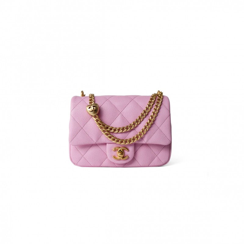 CHANEL MASTER PINK CAVIAR QUILTED SWEETHEART FLAP GOLD HARDWARE (20*14*6cm) 