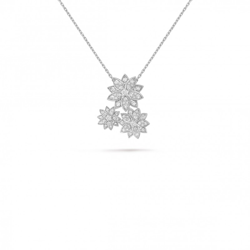VAN CLEEF ARPELS LOTUS PENDANT, 3 FLOWERS VCARP7TG00 VAN CLEEF ARPELS LOTUS PENDANT, 3 FLOWERS VCARP7TG00