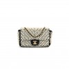 CHANEL LAMBSKIN PEARL ON FLAP BLACK (18*13*5cm)