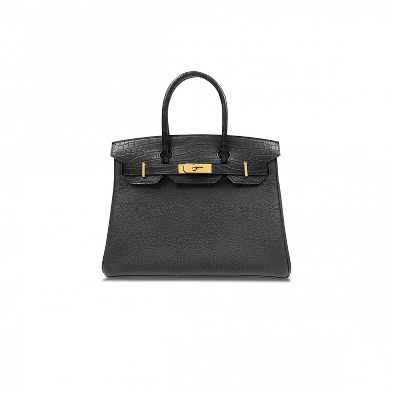 HERMES MASTER BIRKIN 30 PEWTER GREY T WITH MATTE CROCODILE BAG BK30ABTGGP (30*23*15cm)