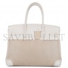 HERMES BIRKIN 35 COWHIDE WHITE CANVAS SILVER BUCKLE BAG 10080269 (35*24*18cm)