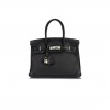 HERMES BIRKIN 30 WIFT WITH TOGO LEATHER BLACK SILVER BUCKLE BAG 195482 (30*22*15cm)