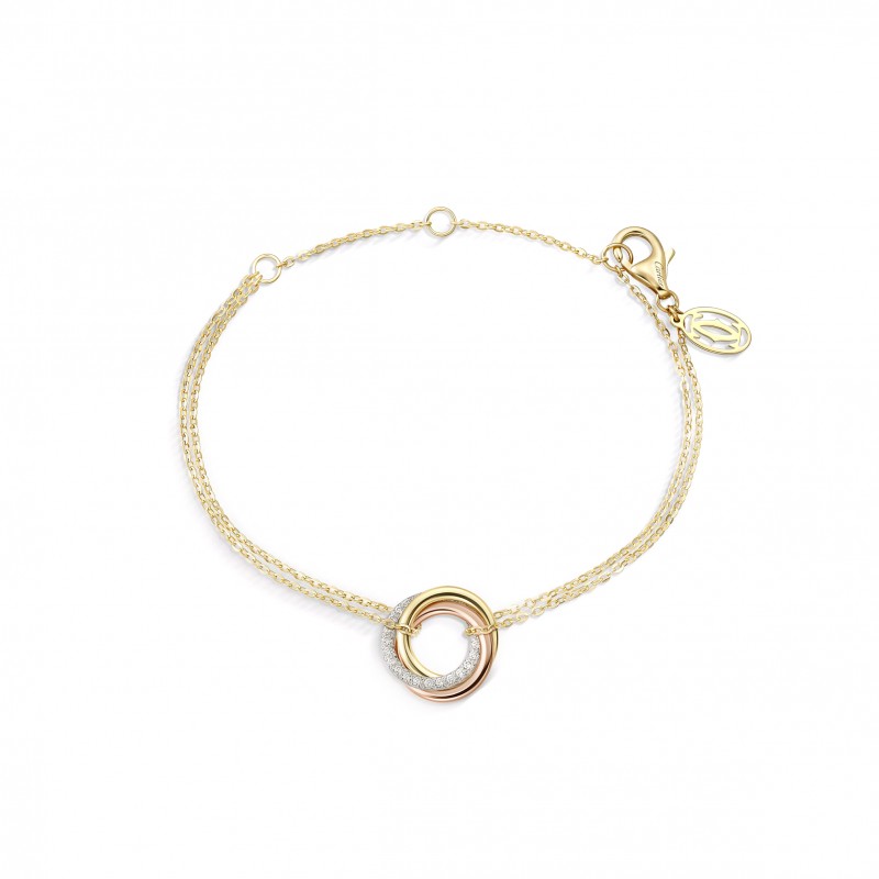 CARTIER TRINITY 18K WHITE GOLD, 18K YELLOW GOLD, 18K ROSE GOLD, DIAMOND BRACELET B6069815 CARTIER TRINITY 18K WHITE GOLD, 18K YELLOW GOLD, 18K ROSE GOLD, DIAMOND BRACELET B6069815