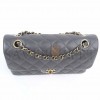 CHANEL DOUBLE FLAP MEDIUM DARK GREY AS1117 (23*14.5*6cm)