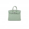 HERMES MASTER BIRKIN 25 MINT GREEN ALLIGATOR MATT SILVER BUCKLE BAG 7419337628 (25*20*13cm)