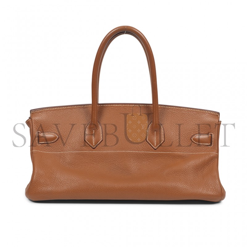 HERMES MASTER SHOULDER BIRKIN 42 TOGO GOLDEN BROWN LEATHER GOLD BUCKLE BAG 116571 (42*21*16cm)