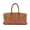 HERMES SHOULDER BIRKIN 42 TOGO GOLDEN BROWN LEATHER GOLD BUCKLE BAG 116571 (42*21*16cm)