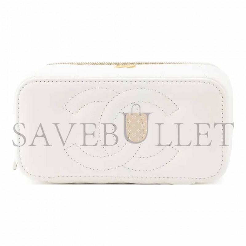 CHANEL LITTLE GOLDEN BALL SHEEPSKIN BOX BAG SHOULDER BAG CROSSBODY BAG REGULAR WOMEN'S WHITE (17*9.5*8cm) 