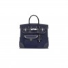 HERMES MASTER BIRKIN 25 NAVY BLUE CANVAS SILVER BUCKLE UNISEX BAG MSBK3418810 (25*20*13cm)