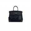 HERMES MASTER BIRKIN 35 SWIFT LEATHER CANVAS MIDNIGHT BLUE BLACK SILVER BUCKLE BAG 10027134 (35*27*18cm)