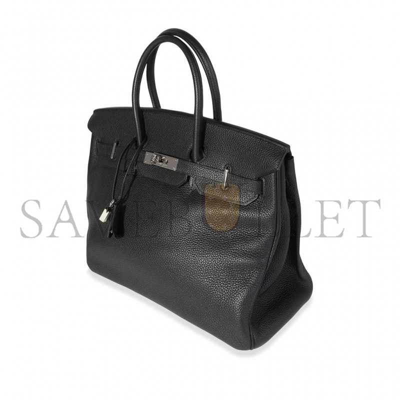 HERMÈS BIRKIN 35 TOGO BLACK LEATHER AND SILVER BUCKLE HANDBAG 18494998 (35*25*18cm)