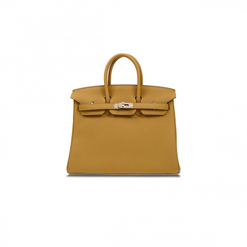 HERMES MASTER BIRKIN 25 TOGO LEATHER MILK TEA COLOR GOLD BUCKLE HANDBAG BK25AKTGSS (25*20*13cm)