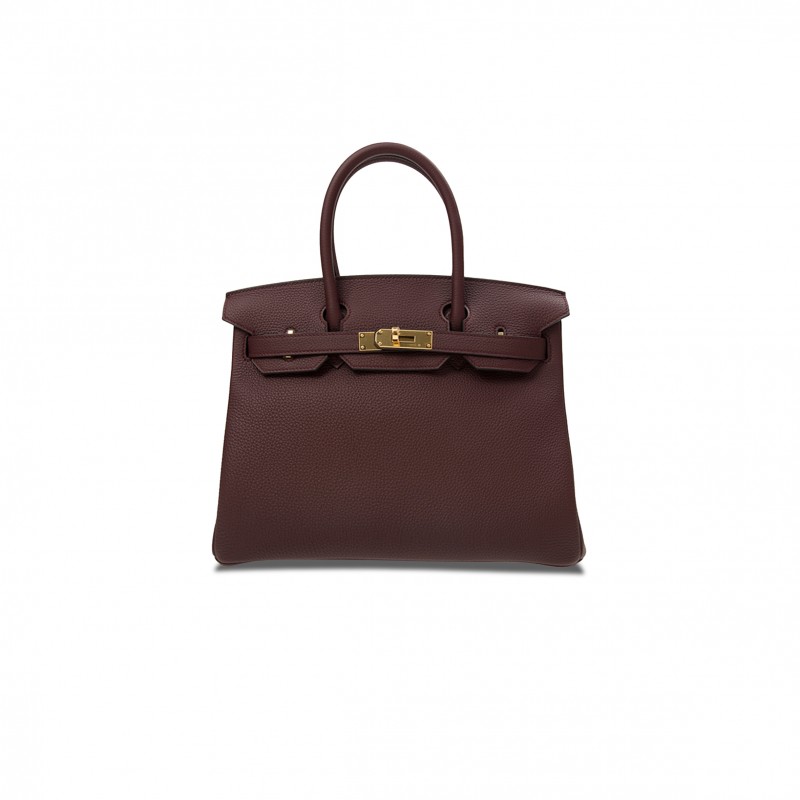 HERMÈS BIRKIN 30 TOGO LEATHER SADDLE RED GOLD BUCKLE BAG BK3057TGGP (30*23*15cm)