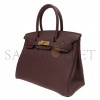 HERMÈS BIRKIN 30 TOGO LEATHER SADDLE RED GOLD BUCKLE BAG BK3057TGGP (30*23*15cm)