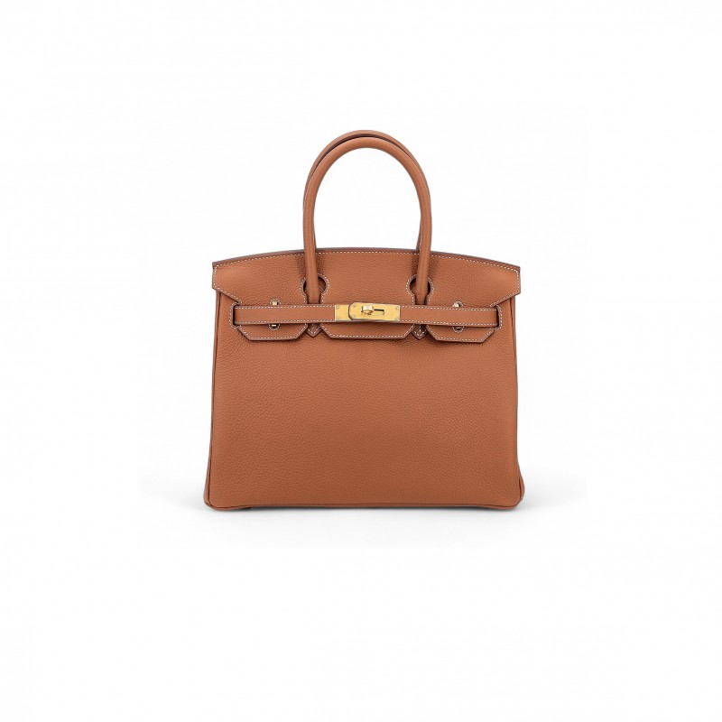 HERMÈS BIRKIN 30 TOGO LEATHER GOLDEN BROWN GOLD BUCKLE BAG 5375750663 (30*23*15cm)