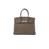 HERMES MASTER BIRKIN 30 TOGO LEATHER ELEPHANT GREY SILVER BUCKLE BAG H028369CK18 (30*22*16cm)