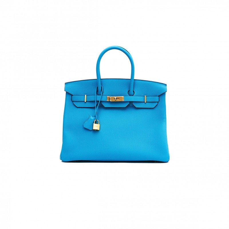 HERMÈS MASTER BIRKIN 25 TOGO LEATHER BLUE GOLD BUCKLE BAG MSBK2300910 (25*20*13cm)