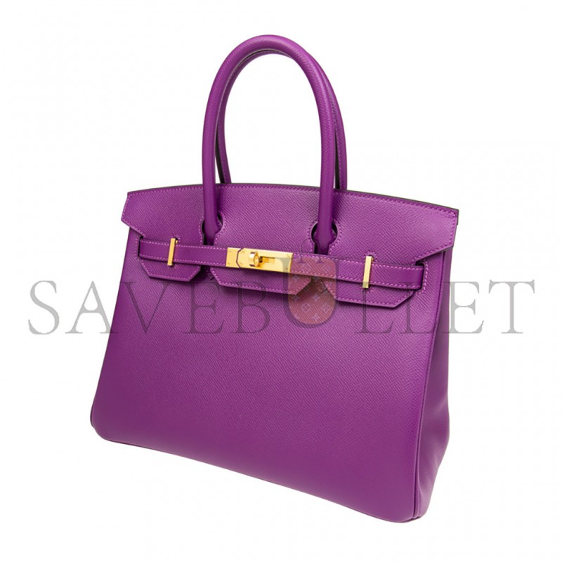 HERMES MASTER BIRKIN 30 TOGO LEATHER ANEMONE PURPLE GOLD BUCKLE BAG BK30P9EPGP (30*23*15cm)