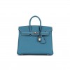 HERMÈS MASTER BIRKIN 30 TOGO LEATHER DUCK BLUE SILVER BUCKLE 1015671846 (30*23*15cm)