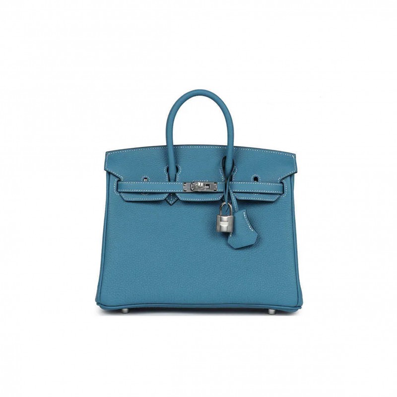 HERMÈS MASTER BIRKIN 30 TOGO LEATHER DUCK BLUE SILVER BUCKLE 1015671846 (30*23*15cm)