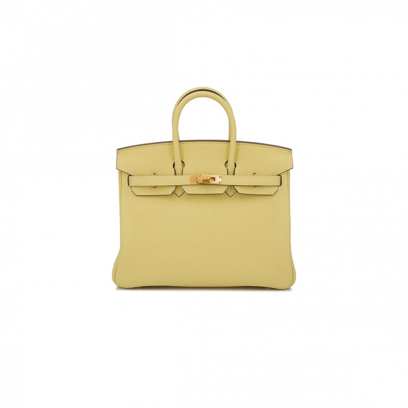 HERMES BIRKIN 25 TOGO LEATHER CHICK GOLD BUCKLE H028369CK11 (25*18*13cm)