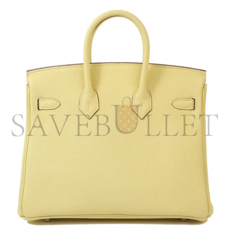 HERMES BIRKIN 25 TOGO LEATHER CHICK GOLD BUCKLE H028369CK11 (25*18*13cm)