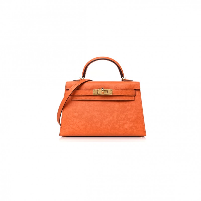 HERMES MINI KELLY SELLIER  ORANGE (22*14*7cm) 