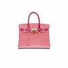 HERMES MASTER BIRKIN 30 TOGO LEATHER CHERRY PINK AND PEACH HORSESHOE ENGRAVED GOLD BUCKLE HANDBAG 101220 (30*23*15cm)
