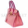 HERMES MASTER BIRKIN 30 TOGO LEATHER CHERRY PINK AND PEACH HORSESHOE ENGRAVED GOLD BUCKLE HANDBAG 101220 (30*23*15cm)