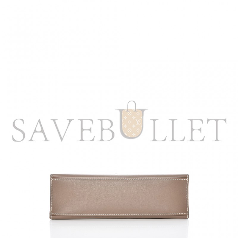 HERMES MASTER MINI KELLY GENERATION SWIFT ELEPHANT GRAY SILVER BUCKLE (22*14*7cm) 