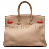 HERMÈS MASTER BIRKIN 35 TOGO SWIFT LEATHER THREE-TONE SILVER BUCKLE BAG H028366CC05 (35*28*18cm)