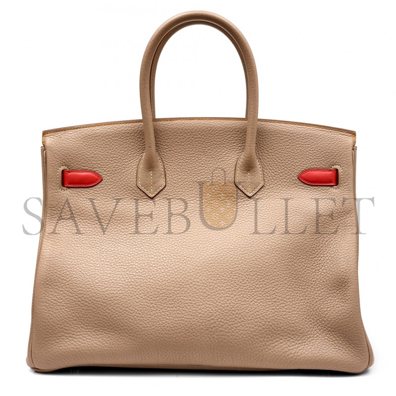 HERMÈS MASTER BIRKIN 35 TOGO SWIFT LEATHER THREE-TONE SILVER BUCKLE BAG H028366CC05 (35*28*18cm)