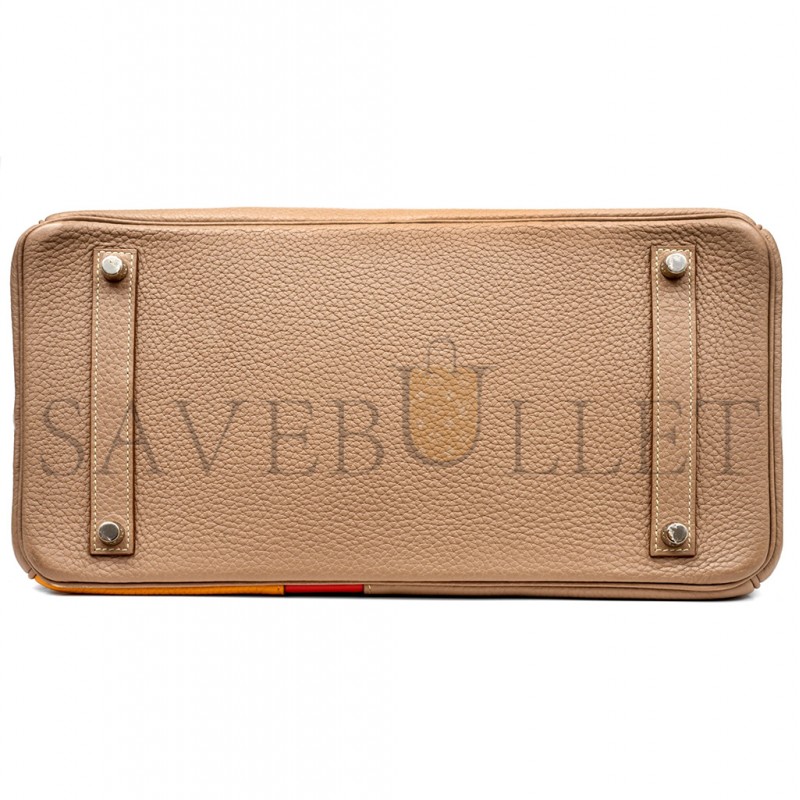 HERMÈS MASTER BIRKIN 35 TOGO SWIFT LEATHER THREE-TONE SILVER BUCKLE BAG H028366CC05 (35*28*18cm)
