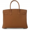 HERMÈS MASTER BIRKIN 30 TOGO LEATHER GOLDEN BROWN WITH AMBER YELLOW AND SILVER BUCKLE BAG H028365CC04 (30*22*15cm)