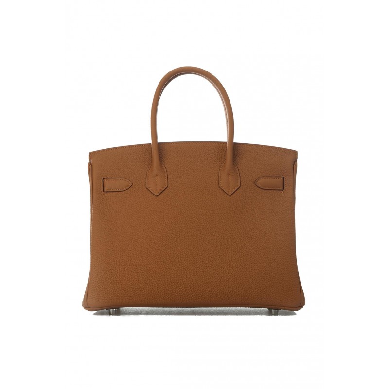 HERMÈS MASTER BIRKIN 30 TOGO LEATHER GOLDEN BROWN WITH AMBER YELLOW AND SILVER BUCKLE BAG H028365CC04 (30*22*15cm)