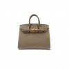 HERMES BIRKIN 30 EPSOM LEATHER ELEPHANT GREY GOLD BUCKLE HANDBAG H028369CC18 (30*23*15cm)