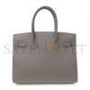 HERMES BIRKIN 30 EPSOM LEATHER PEWTER GREY SILVER BUCKLE HANDBAG 2160900355773 (30*23*15cm)