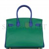 HERMÈS BIRKIN 35 EPSOM MALACHITE GREEN AND AQUA BLUE BAG H028368CK6Z (25*20*13cm)